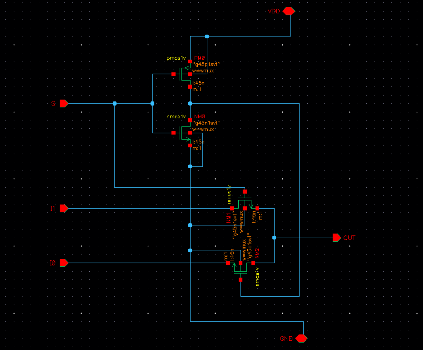 2:1 Multiplexer schematic